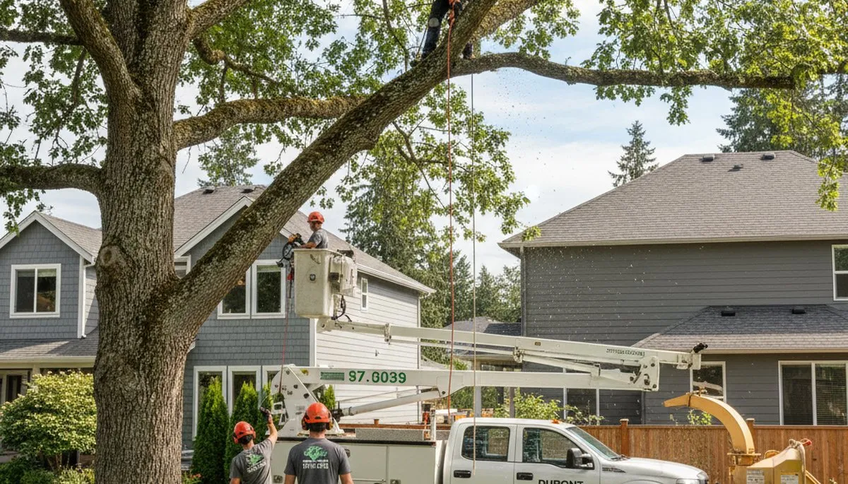 Professional tree removal service in Tacoma WA safely cutting and clearing large trees